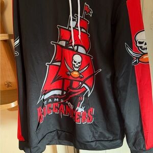 NFL Buccaneers Black and Red Hoodie